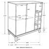 Cheyenne 2-door Home Bar Wine Cabinet Weathered Acacia
