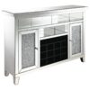 Melinda 2-door LED Mirrored Wine Storage Bar Cabinet Silver