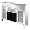 Melinda 2-door LED Mirrored Wine Storage Bar Cabinet Silver