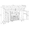 Melinda 2-door LED Mirrored Wine Storage Bar Cabinet Silver