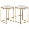 Nadia Upholstered Backless Counter Stool Beige (Set of 2)