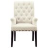 Alana Fabric Upholstered Dining Arm Chair Beige