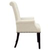 Alana Fabric Upholstered Dining Arm Chair Beige