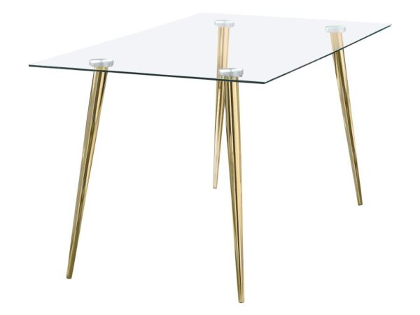 Gilman Rectangular 64-inch Glass Top Dining Table Gold