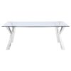 Alaia Rectangular 79-inch Glass Top Dining Table Chrome