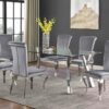 Alaia Rectangular 79-inch Glass Top Dining Table Chrome