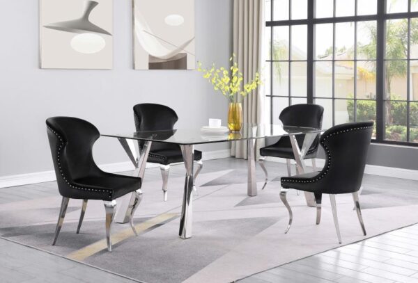 Cheyanne Upholstered Dining Side Chair Black (Set of 2)
