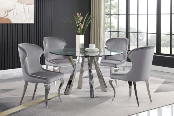 Cheyanne Upholstered Dining Side Chair Grey (Set of 2)