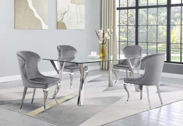 Cheyanne Upholstered Dining Side Chair Grey (Set of 2)