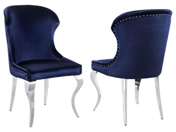 Cheyanne Upholstered Dining Side Chair Ink Blue (Set of 2)