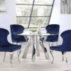 Cheyanne Upholstered Dining Side Chair Ink Blue (Set of 2)
