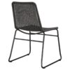 Dacy Faux Rattan Metal Dining Side Chair Brown (Set of 2)