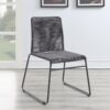 Jerome Woven Rope Stackable Side Chair Charcoal (Set of 2)