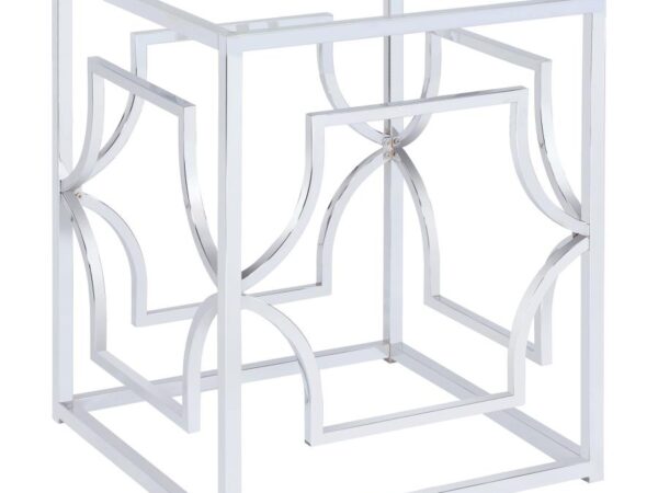 Starlight Square Metal Dining Table Base Chrome