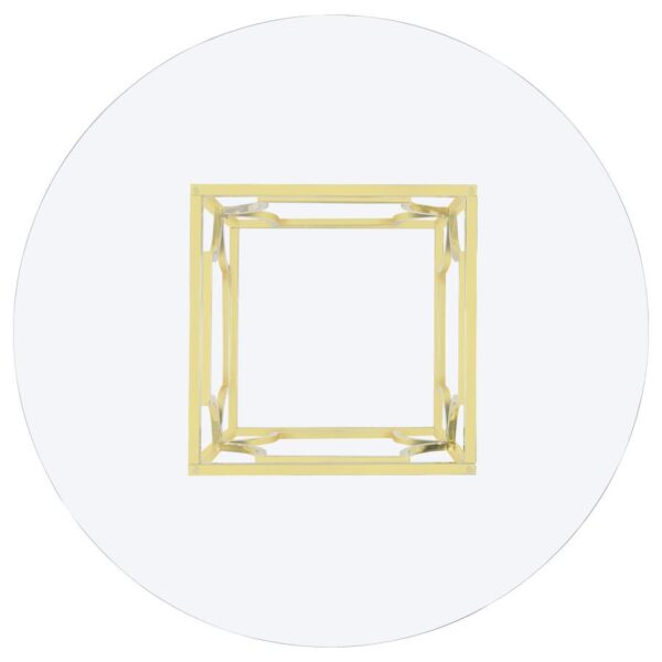 Starlight Round 54-inch Glass Top Metal Dining Table Brass