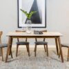Everett 5-piece Rectangular Dining Table Set Natural Walnut