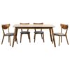 Everett 5-piece Rectangular Dining Table Set Natural Walnut