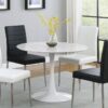 Arkell Round 40-inch Faux Marble Top Dining Table White