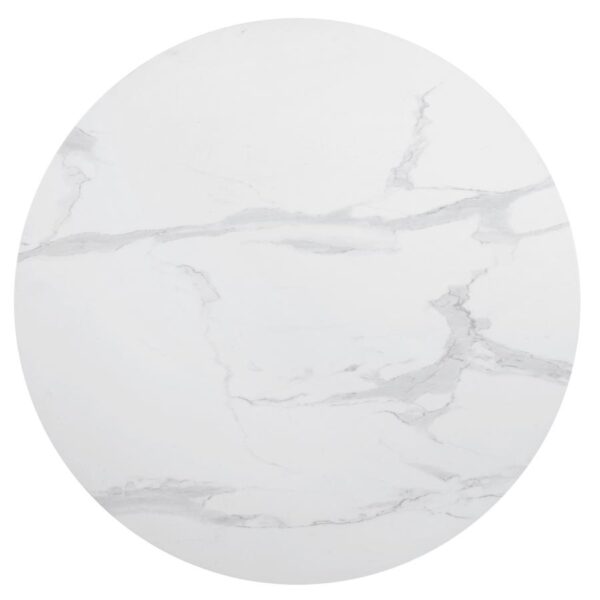Arkell Round 40-inch Faux Marble Top Dining Table White