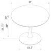 Arkell Round 40-inch Faux Marble Top Dining Table White