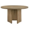 Adina 5-piece Round Dining Table Set Distressed Light Brown