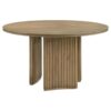 Adina 53-inch Round Wood Dining Table Distressed Light Brown