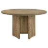 Adina 53-inch Round Wood Dining Table Distressed Light Brown