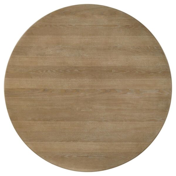 Adina 53-inch Round Wood Dining Table Distressed Light Brown