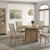 Adina 53-inch Round Wood Dining Table Distressed Light Brown