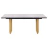 Vesa 97-inch Glass Top Extension Dining Table Beige