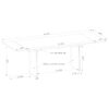 Vesa 97-inch Glass Top Extension Dining Table Beige