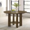 Ottowa 47-inch Round Wood Dining Table with Shelf Brown
