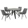 Neil 5-piece Round Dining Table Set Concrete Gunmetal