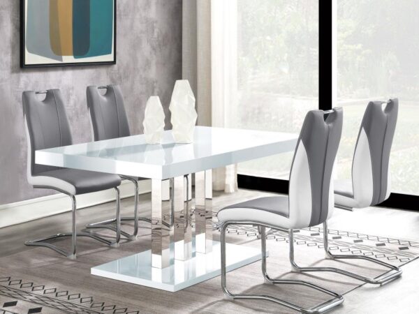 Brooklyn 5-piece Rectangular Dining Set White High Gloss