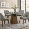 Franklin 50-inch Round Dining Table Grey and Dark Oak