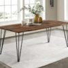 Neve 80-inch Live Edge Dining Table Grey Sheesham