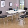 Retro 5-piece Oval Dining Table Set White and Black