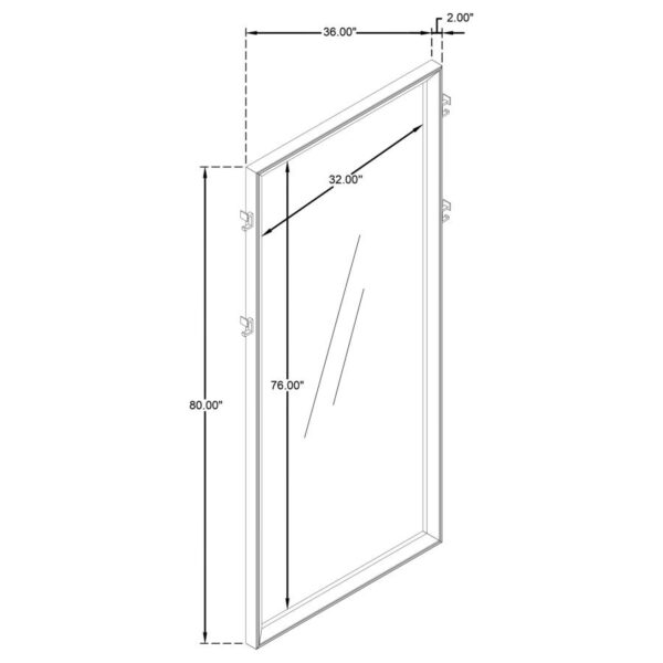 Durango 80-inch Standing Floor Mirror Washed Oak