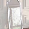 Evangeline Full Length LED Light Floor Mirror Silver Oak