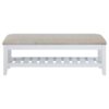 Bexhill Upholstered Rectangular Bench with Shelf White