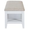 Bexhill Upholstered Rectangular Bench with Shelf White