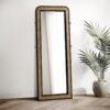 Arini Cane Weave Full Length Standing Floor Mirror Black