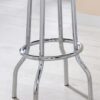 Retro Upholstered Metal Swivel Bar Stool White (Set of 2)