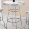 Retro Round 30-inch 1950's Bistro Pub Height Bar Table White