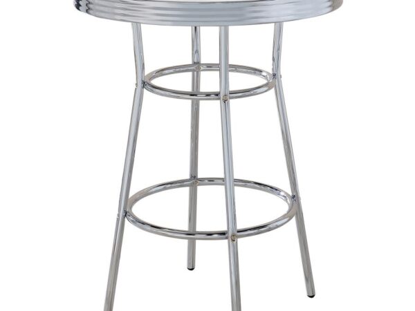 Retro Round 30-inch 1950's Bistro Pub Height Bar Table White