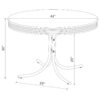 Retro 5-piece Round Dining Table Set White and Black