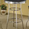Retro Round 30-inch 1950's Bistro Pub Height Bar Table Black
