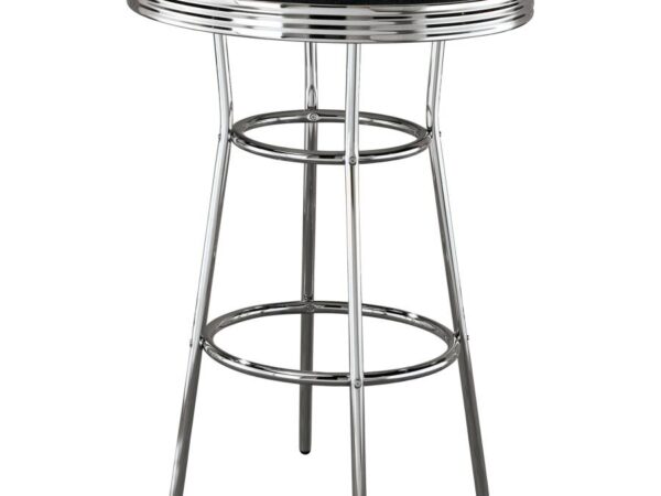 Retro Round 30-inch 1950's Bistro Pub Height Bar Table Black