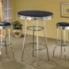 Retro Round 30-inch 1950's Bistro Pub Height Bar Table Black