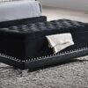 Barzini Velvet Upholstered Tufted Storage Bench Black
